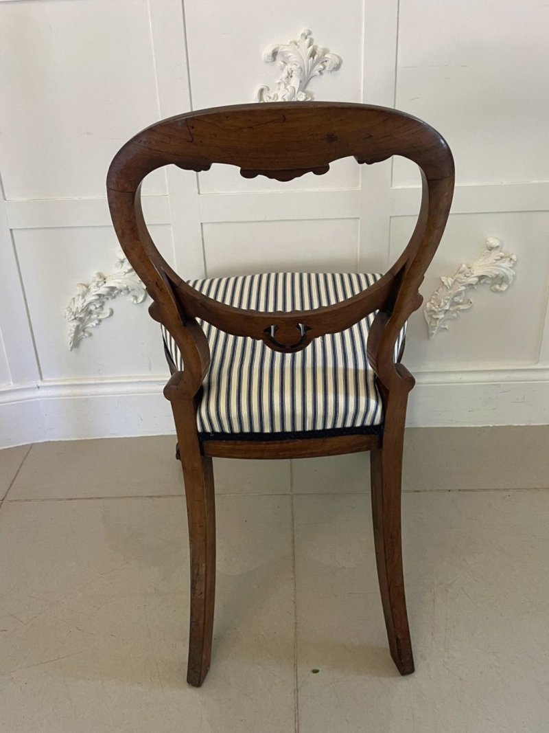 Outstanding Quality Set of 6 Antique Victorian Carved Walnut Dining Chairs - Image 5